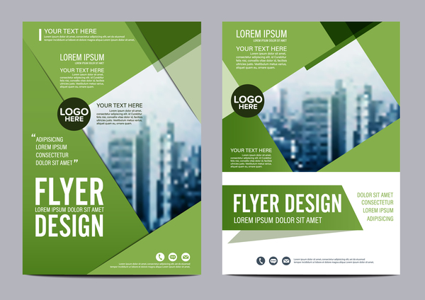 Green styles book and brochure cover vector 08