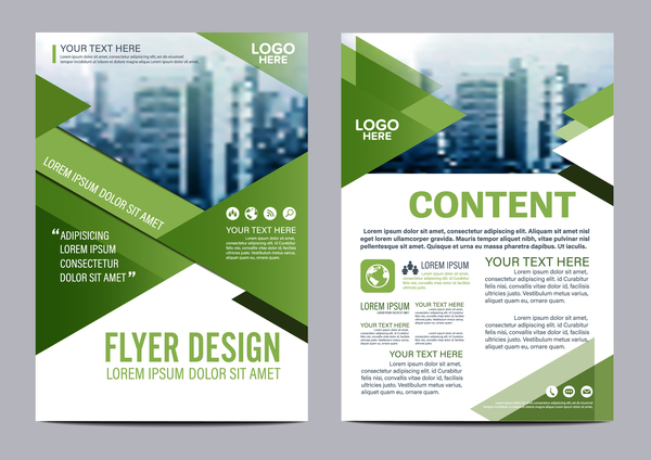 Green styles book and brochure cover vector 09
