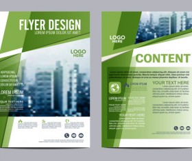 Green styles book and brochure cover vector 10