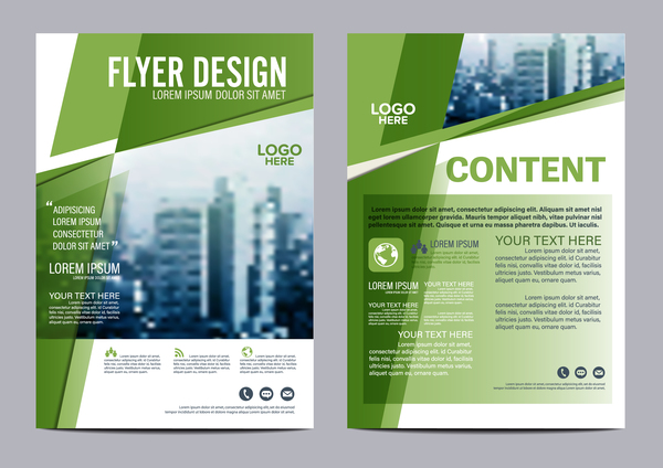 Green styles book and brochure cover vector 10