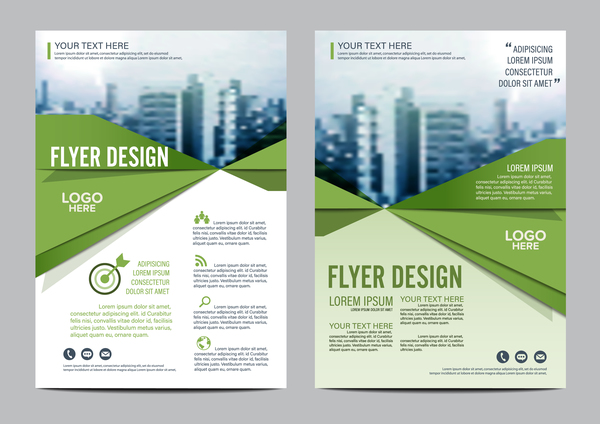 Green styles book and brochure cover vector 11