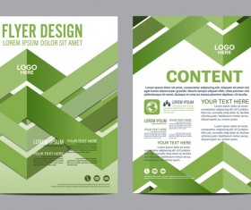 Green styles book and brochure cover vector 12