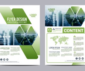 Green styles book and brochure cover vector 13