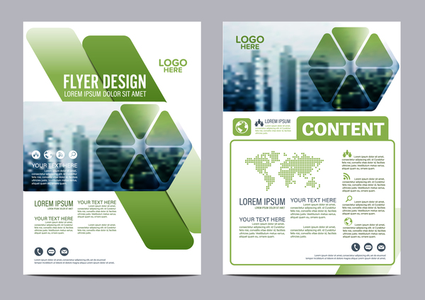 Green styles book and brochure cover vector 13