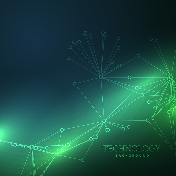 Green tech background modern vector