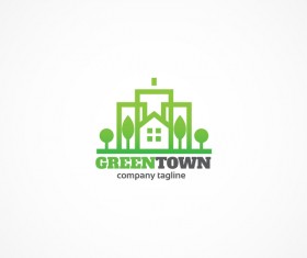 Green town logo design vector