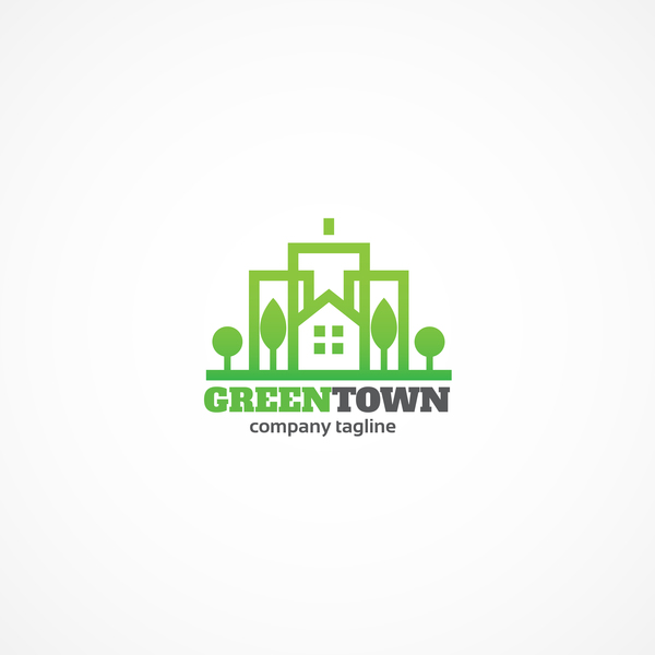 Green town logo design vector
