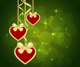 Green valentine background heart decorative vector 02
