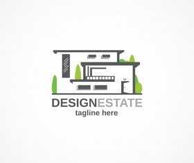Green with black estate logo design vector