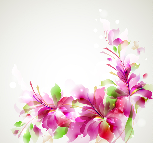Green with pink flower shining background vector