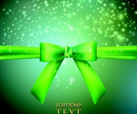 Halation green background with green bow vector