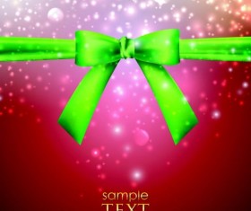 Halation red background with green bow vector