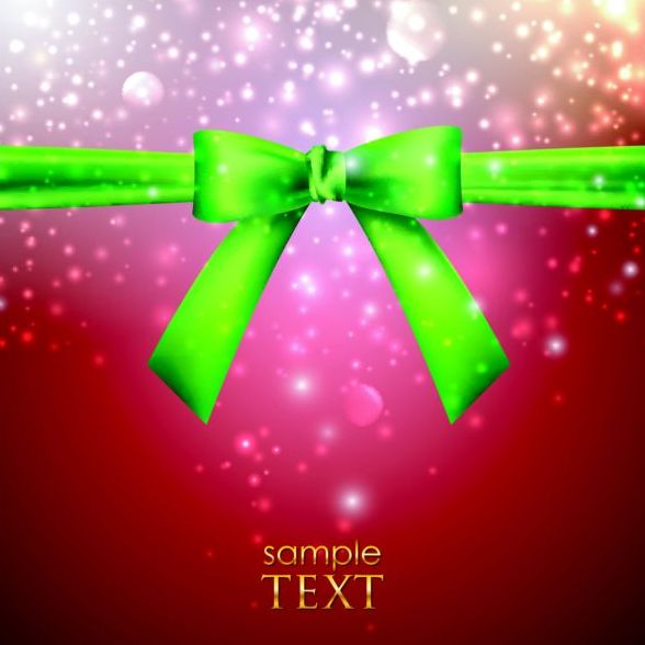 Halation red background with green bow vector