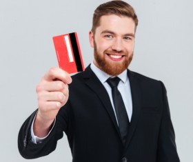 Hand with bank card businessman Stock Photo