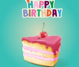 Happy birthday cake card vectors
