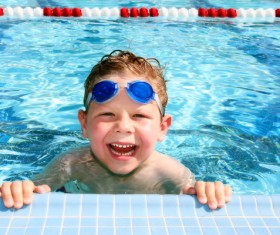 Happy swimming Boys Stock Photo