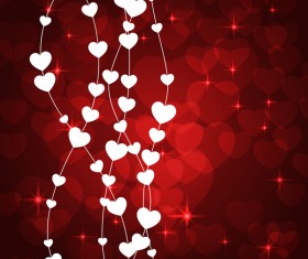 Heart decorative with valentine red background vector 04