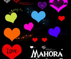Heart photoshop brushes set