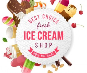 Ice cream shop background vector 01