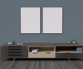 Interior with White Picture Frame Stock Photo 02