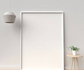 Interior with White Picture Frame Stock Photo 03