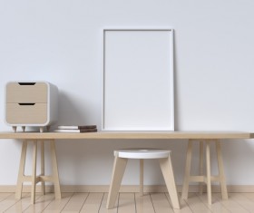 Interior with White Picture Frame Stock Photo 06