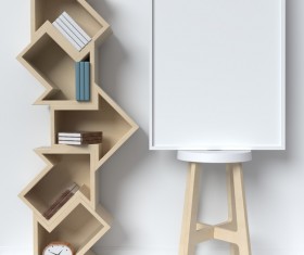 Interior with White Picture Frame Stock Photo 07