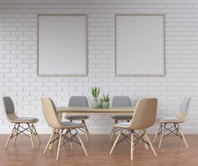 Interior with White Picture Frame Stock Photo 10