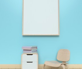 Interior with White Picture Frame Stock Photo 11