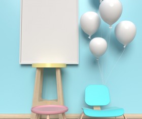 Interior with White Picture Frame Stock Photo 12