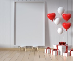 Interior with White Picture Frame Stock Photo 14