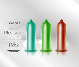 Latex condom poster template vectors 06