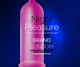 Latex condom poster template vectors 09