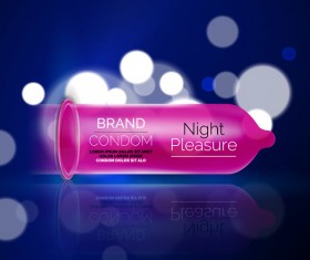 Latex condom poster template vectors 10