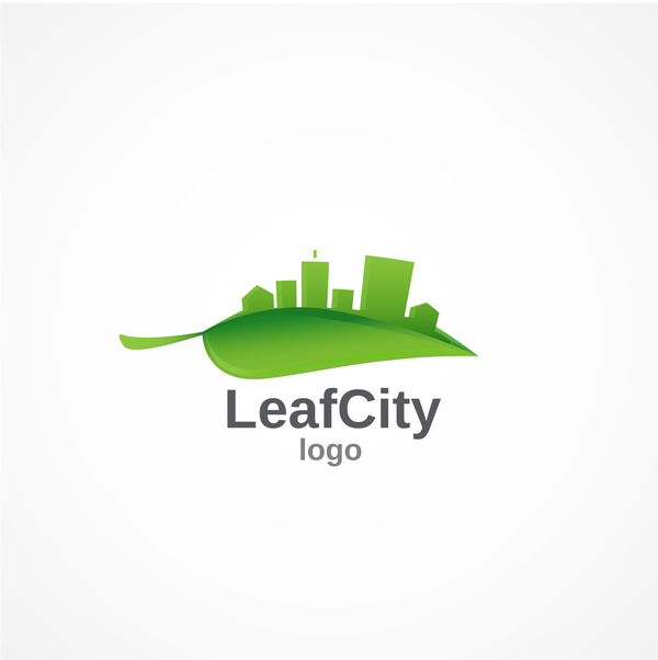 Leaf city logo design vectors