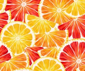 Lemon slices seamless pattern vector 01