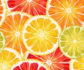 Lemon slices seamless pattern vector 02