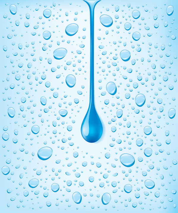 Light blue water droplets vector background material 01