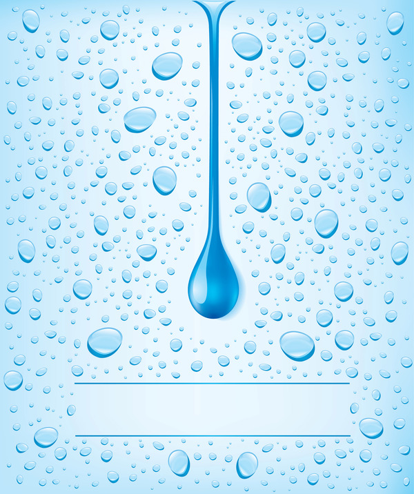 Light blue water droplets vector background material 02