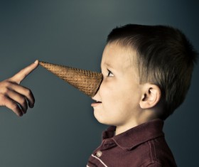 Long nose of Boys Stock Photo