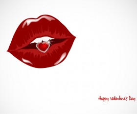 Luxury diamond and red lips vector illustration 05