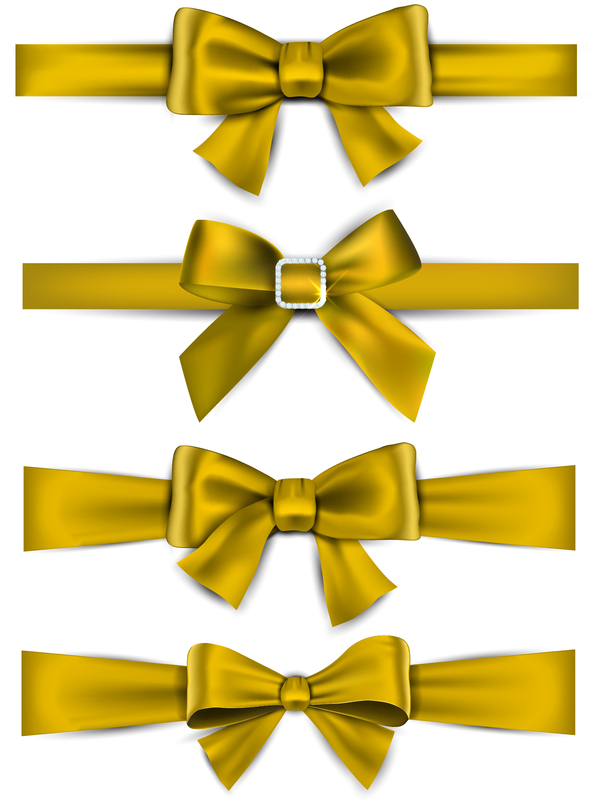 Luxury golden bow vector