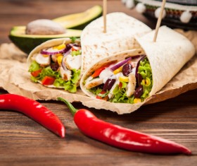 Mexican Burritos with red peppers Stock Photo 01