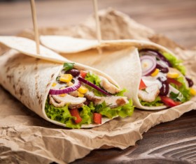 Mexican Burritos with red peppers Stock Photo 02