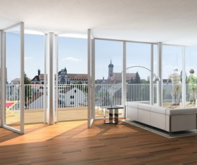 Modern open plan living room HD picture