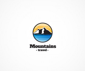 Mountains travel logo design vectors
