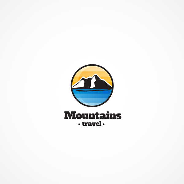Mountains travel logo design vectors