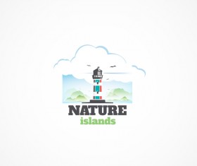 Nature islands logo design vectors