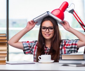Young female student and book HD picture