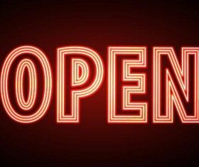 Neon open sign vector material 10